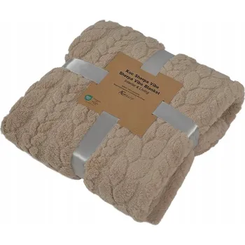 Prostěradlo DEKA PLED MĚKKÁ TEPLÁ CHLUPATÁ 200x220 BÉŽOVÁ