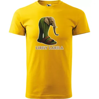 Sablio Tričko s potiskem Lirily larila - Italian Brainrot - žluté 3XL