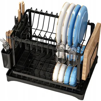 Odkapávač na nádobí ODKAPÁVAČ NA NÁDOBÍ STOJÍCÍ DVOUÚROVŇOVÝ VELKÝ PROSTRANNÝ Odkapávač 42x29x30cm