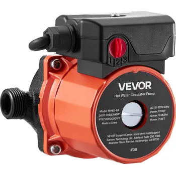 Čerpadlo Vevor Oběhové čerpadlo teplé vody 38 LPM, 3 rychlosti, 100W, 220-240V AC