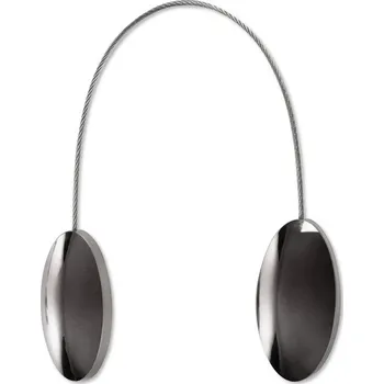 Příslušenství pro záclonu a závěs Eurofirany Magnetická spona na závěsy M126 ocelová šedá - ovál (2ks/bal.)