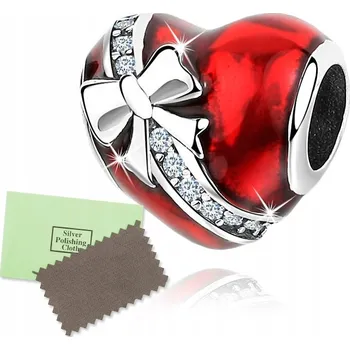 Přívěsek STŘÍBRNÝ PŘÍVĚSEK SRDCE STŘÍBRO 925 KORÁLEK BEADS