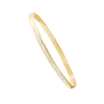 Pozlacený ocelový pevný náramek se zirkony JVD JGB2G