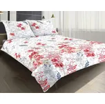 Matex Saténové povlečení 160x200 červená růže čínské květy bílá šedá 08A Premium 225479658