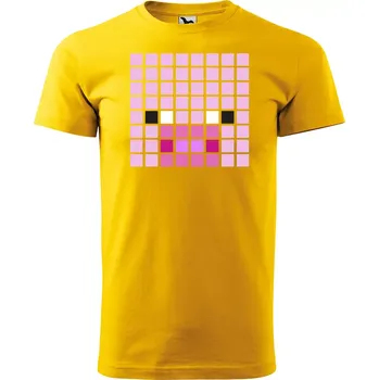 Pánské tričko Sablio Tričko s potiskem Blocks Pig - žluté M