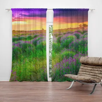 Závěs Sablio Závěs Levandulové pole: 2ks 140x250cm