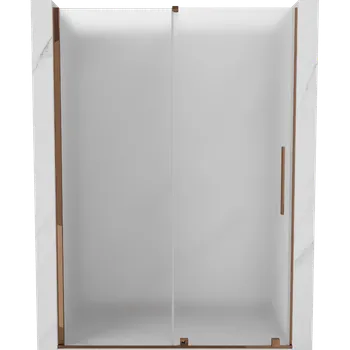 Sprchové dveře Mexen Velar, posuvné sprchové dveře do otvoru 160 cm, 8mm sklo námraza, růžové zlato, 871-160-000-31-60