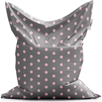 Sedací pytel Sablio Sedací vak Classic Růžové puntíky na šedé - 150x100 cm