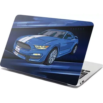 samolepka Sablio Samolepka na notebook Mustang Modré pozadí s pruhy - 29x20 cm