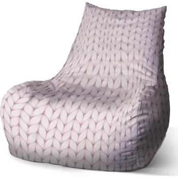 Sedací pytel Sablio Sedací vak Bean Bledě růžové pletení - 100 x 90 x 45 cm