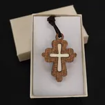 AMADEA Dřevěný přívěsek na krk - křížek , 5 cm 108034023