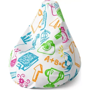 Sedací pytel Sablio Sedací vak Pear Barevná škola - 70 x 95 x 15 cm