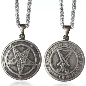 Přívěsek Ocelový pívěsek Bafomet – symbol rovnováhy - Model BEZ ŘETÍZKU (pouze přívěsek)