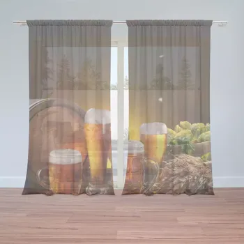 Záclona Sablio Záclony Sklenice s pivem: 2ks 150x250cm