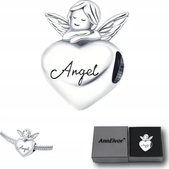 Přívěsek Modulární korálek přívěsek Stříbro S925 Srdce Andílek Cherubín Ochránce
