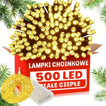 Vánoce SADA SVĚTEL 500 LED BÍLÁ TEPLÁ + DRÁTKOVÁ SVĚTLA 20 LED BÍLÁ TEPLÁ VÁNOČNÍ