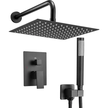 Sprchový set Vevor Sprchová souprava 25.4cm čtvercová dešťová hlava, ruční, matná černá