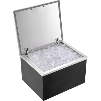 Zásobník na papírové ručníky Vevor Vestavěný zásobník na led 28×16×17", nerez, s krytem a odtokem