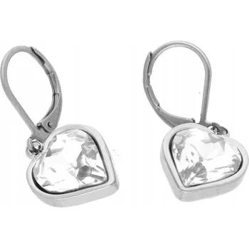 Náušnice Bílé náušnice srdíčko z chirurgické oceli SD751