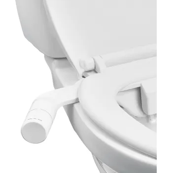 Bidet Vevor Bidetový nástavec na toaletu, neelektrický, dvě trysky, nerez, bílý