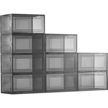 Botník Vevor Sada průhledných stohovatelných boxů na boty 9 ks, US 13