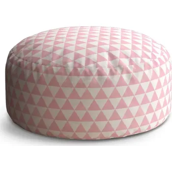 Taburet Sablio Taburet Circle Růžové a bílé trojúhelníky: 38x48 cm