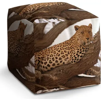 Taburet Sablio Taburet Cube Levhart 2: 40x40x40 cm