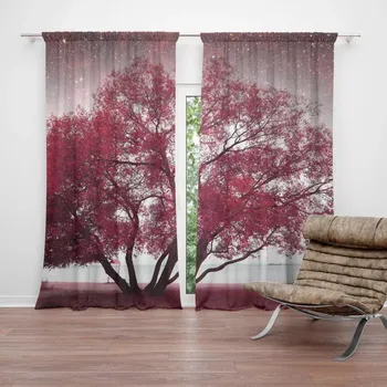 Závěs Sablio Závěs Červený strom: 2ks 140x250cm