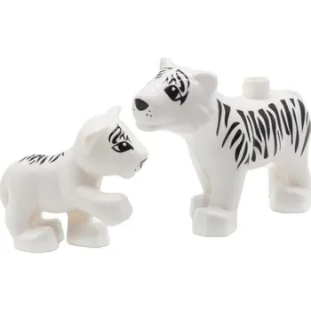 ostatní stavebnice Sada 2 ks plastových stavebnicových tygrů pro děti Figurky zvířat vzdělávací hračka na skládání bílá
