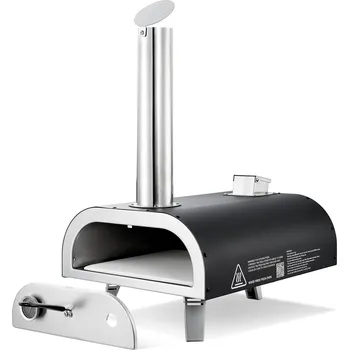 Krbová kamna Vevor Přenosná kamna na pizzu 12 palců, na dřevo/pelety, s teploměrem