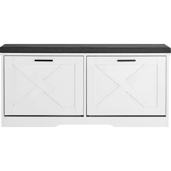 Nábytek Vevor Lavice na boty 1000×305×475 mm, 440lbs, s sedákem a dvířky