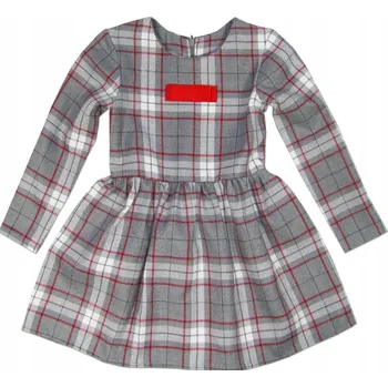 Dámské šaty 128 KOSTKOVANÉ Šaty , dlouhý rukáv, PL BS351