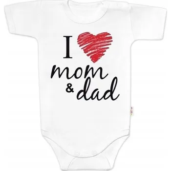 Body krátký rukáv Baby Nellys, I love mom & dad, unisex, vel. 80