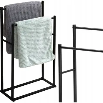 Držák na ručník Držák na ručníky LoftInspired černý nerezová ocel 2 ramena