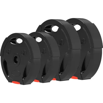 Sada 4 zátěžových desek pro činku, průměr otvoru 30 mm | černé