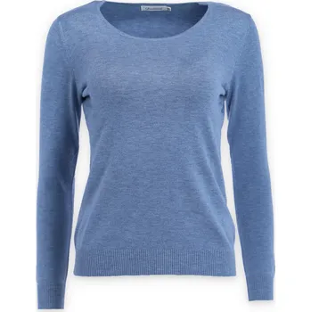 Dámský svetr Svetřík s výstřihem "U" Damod 01253,barva: jeans, velikost: S/M