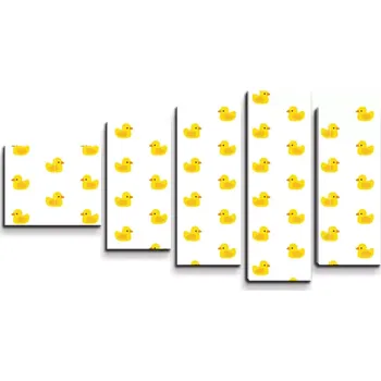 Obraz Sablio Obraz - 5-dílný Žluté kačenky - 100x60 cm
