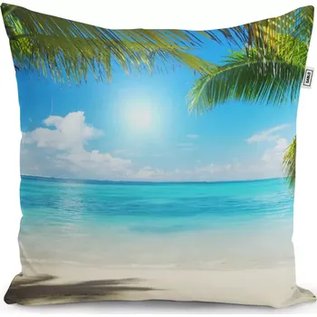 Polštář Sablio Polštář Pláž s palmami - 50x50 cm