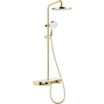 Mexen Axis nadomítková sprchová sada s dešťovou hlavicí a baterií, zlatá/bílá - 78112-25 225127092