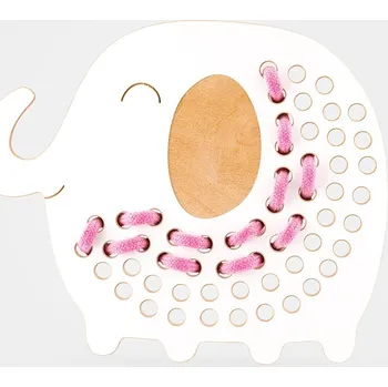 Dřevěná hračka Dřevěná Montessori provlékačka Elephant Alfred