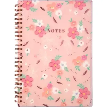 Zápisník Albi blok s květinami A5 Růžový