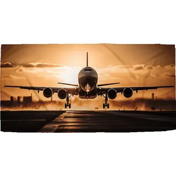 Osuška Sablio Ručník Letadlo přistávající při západu slunce - 30x50 cm