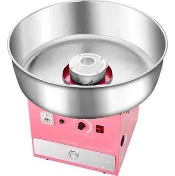 Výrobník cukrové vaty Vevor Stroj na cukrovou vatu 1000W, 52cm nerezová mísa, lopatka, zásuvka