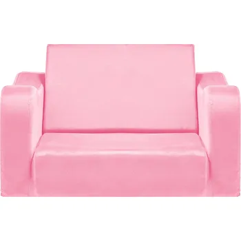 Pohovka Vevor Dětská rozkládací sedačka 2v1 s opěrkami, 28D pěna, M, růžová