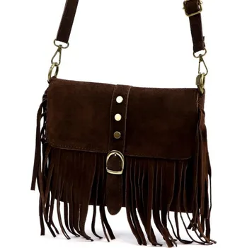 Kabelka Kožená kabelka Luka 25-074 - tmavě hnědá