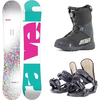Snowboarding Raven Pearl white snowboard + Beany Junior vázání + Beany Avenger BS boty 110 cm + S - EU 36-38 + DÁREK + Doprava ZDARMA