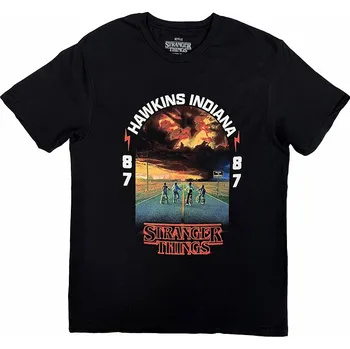 Pánské tričko RockOff Limited Stranger Things tričko, Hawkins 008 Black S