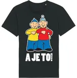 Tričko Pat a Mat -velké A je to! černé Černé L