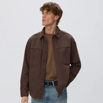 Pánská košile Reserved - Košile regular fit s&nbsp;vysokým podílem bavlny - dark grey jeans - YQ334-89J - YQ334-89J-XL