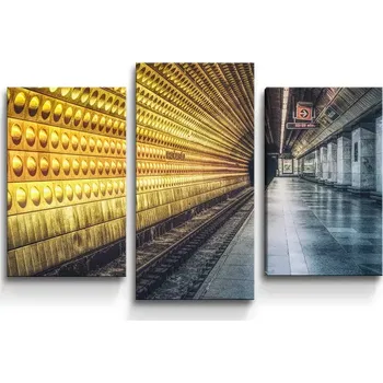 Obraz Sablio Obraz - 3-dílný Pražské metro - 75x50 cm